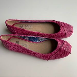 BOBS PINK FUCHSIA SUEDE BALLERINA FLATS 8